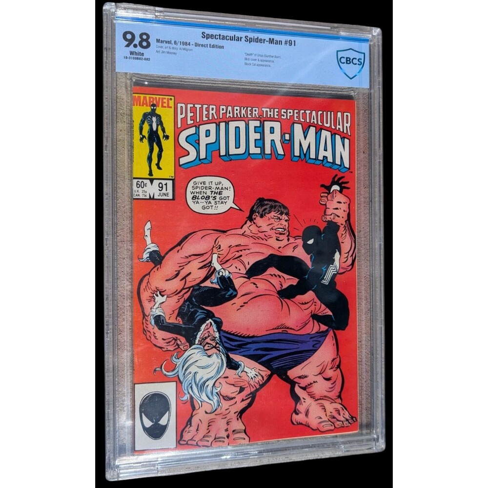 Peter Parker The Spectacular Spider-Man #91 CBCS 9.8 White Pages Black Cat Blob